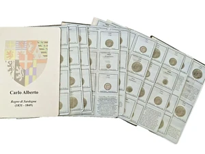 KIT PAGINE FOGLI PER LA RACCOLTA DI MONETE DEL REGNO DI SARDEGNA  CARLO ALBERTO - Foto 1 di 2