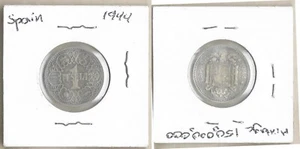1944 Spain 1 Peseta Coin Bronze KM#767 VG - Picture 1 of 1