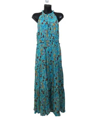 ALC size 12 Elara Printed High Neck Tiered Midi Dress Pleated Silk $595 - Image 1 of 4