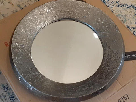 REGINA ANDREW Designer CONCAVE Nickelplated Resin ROUND WALL MIRROR #55-8257 Cover