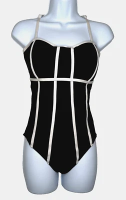 JAG Swimsuit Womens Size 14 Black White Trim One Piece Bathing Suit Beach Resort - Image 1 of 4