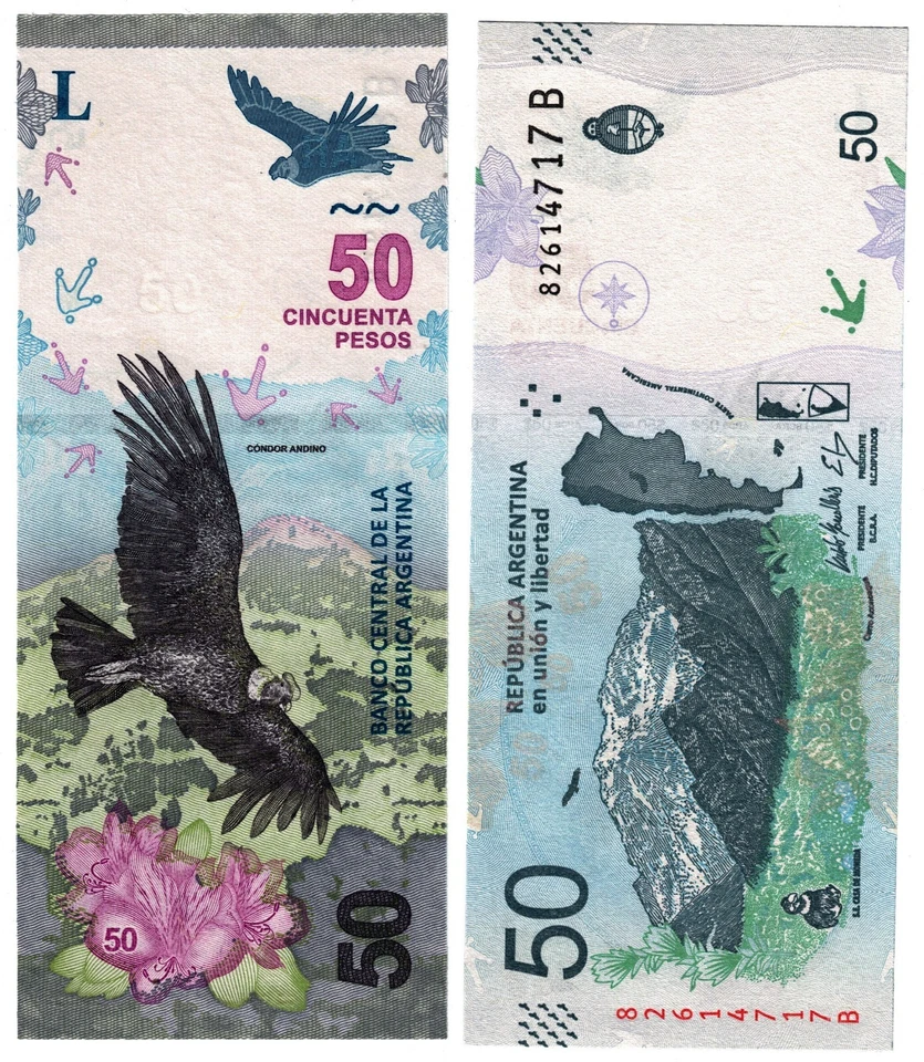 2018 Argentina 50 Pesos P363  Banknote UNC  Condor series - Image 1 of 1
