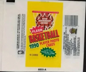 1990-91 Fleer NBA Basketball Lot Of 5 Wax Pack Wrappers 🏀 🔥 - Picture 1 of 1