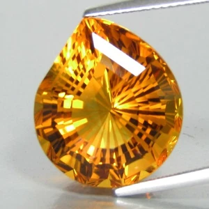14,75 Karat ausgezeichneter natürlicher funkelnder ausgefallener PaerCut Citrin 17,3 x 15 mm loser Edelstein - Bild 1 von 7