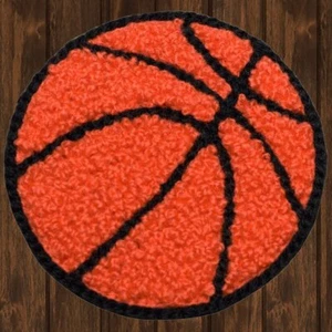 Chenille Basketball Embroidered Patch — Iron On - Picture 1 of 1