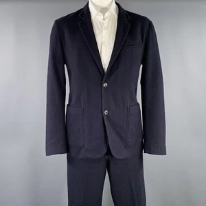 ADAM KIMMEL Size XL Navy Twill Wool Notch Lapel Suit - Picture 1 of 13