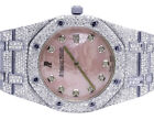 Ladies Audemars Piguet Royal Oak 35MM S.Steel Pink Dial Diamond Watch 12.5 Ct