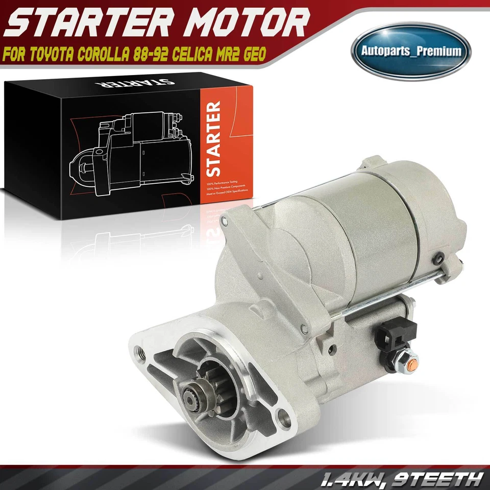 Motor De Arranque Para Toyota Corolla 1988-1992 Celica MR2 Geo Prizm 1.4KW 12V CW 9T Foto 1 de 4