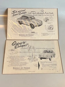 1957 USA Renault Dauphine B&W Split Page Advertisement - Picture 1 of 3
