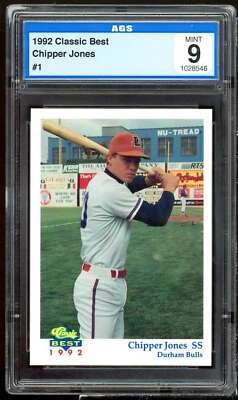 Chipper Jones Rookie Card 1992 Classic Best #1 AGS 9 MINT - Image 1 of 2