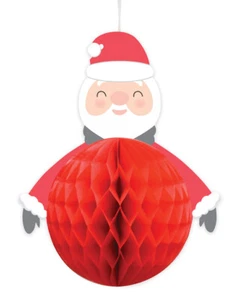 Honeycomb Ball Santa Claus 28 X 36 Cm - Picture 1 of 1