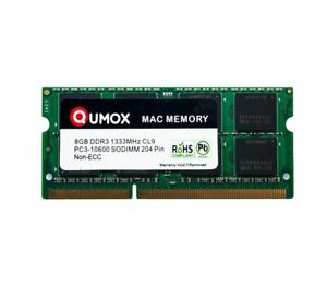 QUMOX  DDR3 8GB 1333MHz PC3-10600 SO-DIMM Laptop-Speicher für Apple Mac OC