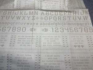 Moda Fabrics 19" x 46" Cotton Fabric Panel with Inspirational Quotes & Alphabet - Picture 1 of 12