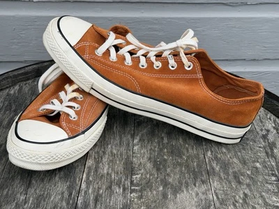 VTG CONVERSE CHUCK TAYLOR ALL STAR Orange Suede Shoes-Men's 11 Womens 13-149443c - Image 1 of 4
