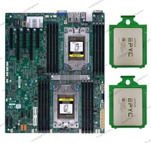 Supermicro H11DSi-NT Motherboard + 2x AMD EPYC 7742 Unlocked CPU Processor - Afbeelding 1 van 3
