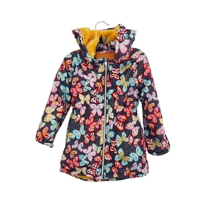 Penelope Mack Girls Size 4 Butterfly Print Hooded Winter Rain Lined Jacket - Image 1 of 4