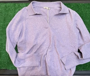 Faherty Womens Jackson V-Neck Sweater Lilac Size Large NWT - Scottsdale National - Picture 1 of 9