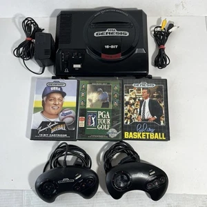 Original Sega Genesis System Model 1 Console, 2 Controllers 3 Games Tested Works - Picture 1 of 11