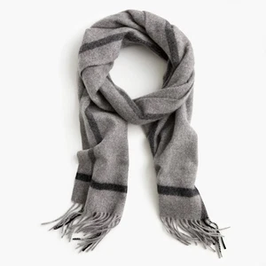 J.Crew Collection Contrast Cashmere Scarf | Hthr Graphite | $128 - Picture 1 of 2