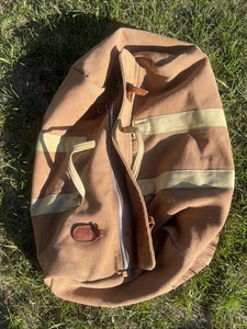 Vintage Talon Zipper Large Canvas Bag Brown Tan Unmarked - Picture 1 of 16