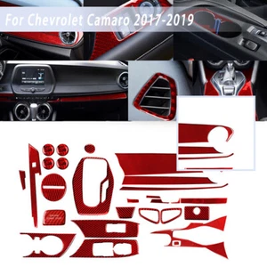 27Pcs For Chevrolet Camaro 17-19 Red Carbon Fiber Full Set Interior Cover Car - Bild 1 von 12