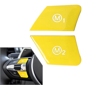 Steering Wheel M1 M2 Mode Switch Button Cover For BMW 1 2 3 4 5 6 Series Yellow - Picture 1 of 9