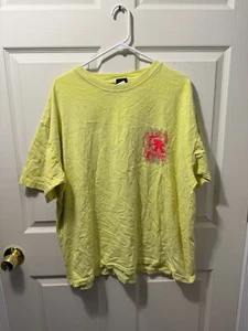 Gotcha T-Shirt Men's L/XL Yellow 100% Cotton Crew Neck Short Sleeve 90s Vintage - Picture 1 of 5