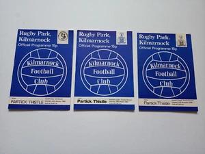 Lot x 3 Kilmarnock v Partick Thistle Scottish League Football Programmes 1979/80 - Picture 1 of 9
