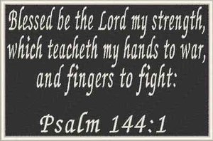 PSALM 144:1 Christian Military Patch With VELCRO Brand Fastener Emblem - Picture 1 of 1