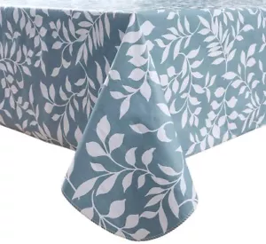 Vinyl Tablecloth With Flannel Backed Waterproof Oilproof Pvc Table Cloth Wipeabl - Picture 1 of 6