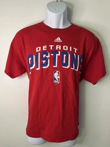 Adidas Detroit Pistons Red Short Sleeve Shirt Size NBA Size Large Cover
