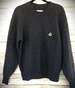 BOSTON TRADERS Men's M 100% WOOL Heavy Chunky Pullover Dark Brown Sweater - Picture 1 of 10