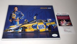 NHRA Funny Car Driver Ron Capps Signed 8X10 Hero Card JSA CERT