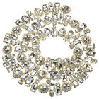 Rhinestone Claw Chain, 1 Yard Diamond Crystal Code Trim, Gold+White