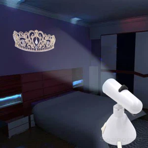 1x Princess Crown Decor Home Indoor Wall Lamp LED Projector Ghost Shadow Light - Picture 1 of 9