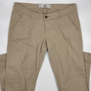 Hollister Womens Chino Pants Size 9 Beige Tan Cotton Slim Straight Casual - Picture 1 of 10