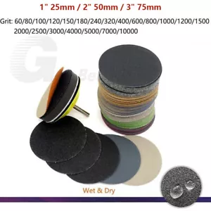25/50mm/75mm Wet & Dry Sanding Discs 60-10000 Grit Orbital Sandpaper Hook & Loop - Picture 1 of 32