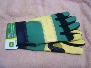 Guantes traseros de spandex de cuero de vaca con licencia John Deere para hombre extra grandes XL - Imagen 1 de 3