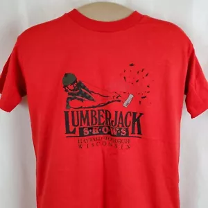 Vintage Lumberjack Show T-Shirt Youth Large 14-16 Single Stitch Deadstock, 80s - Picture 1 of 4