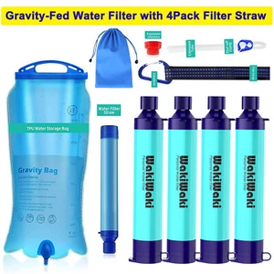 Paja de filtro de agua por gravedad, sistema de filtración de agua de campamento | paja purificadora de agua - Imagen 1 de 21