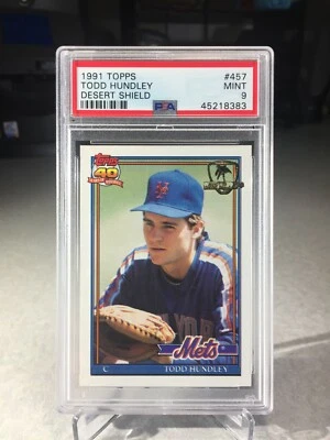 1991 Topps Desert Shield Todd Hundley #457 - PSA 9 - New York Mets - Image 1 of 2