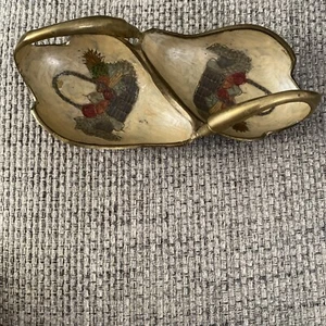 Vintage Doppel Schwäne Schmuckstück/Süßigkeitenschale Emaille Cloisonne Love Made in India - Bild 1 von 7