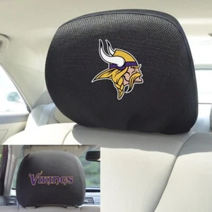 Minnesota Vikings Premium bestickte Kopfstützenbezüge SET schwarz Auto LKW SUV - Bild 1 von 1