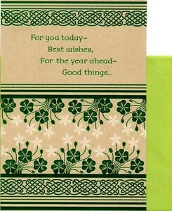 Happy St. Patrick's Day Lucky Kleeblatt gute neue Wünsche Markenzeichen Grußkarte - Bild 1 von 3