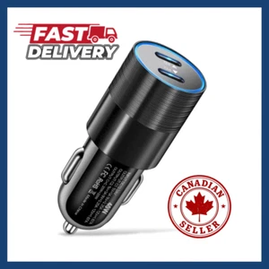 68W Fast Car Charger Adapter Dual USB C PD Adapter for iPhone Universal Devices - Photo 1 sur 7