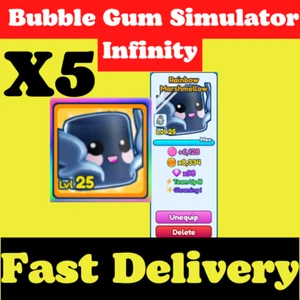 Bubble Gum Simulator Infinity | X5 Shiny Rainbow Marshmellow | CONSEGNA VELOCE - Foto 1 di 1