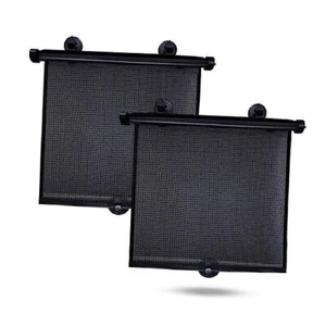 Car Side Window Sun Shade (2 Pack) | Retractable Car Roller Sunshade Medium - Picture 1 of 7