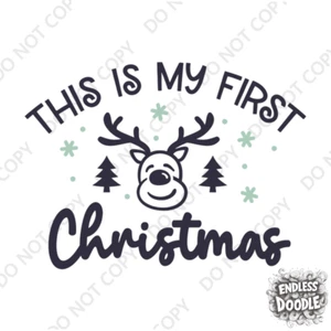 1er Regalo Navidad Plancha en DTF Transferencia Primera Navidad Decoraciones Camiseta Bebé - Imagen 1 de 6
