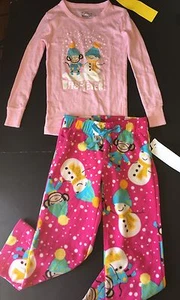 NWT OLD NAVY PAJAMAS PJS SLEEP SET 5 5T SNOWMAN MONKEY WINTER SNOW LONG SLEEVED - Picture 1 of 3