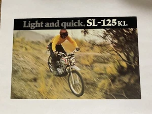 NOS 1972 Honda Sl125 K1 Factory Original Sales Brochure - Not a Reprint - Scarce - Bild 1 von 3